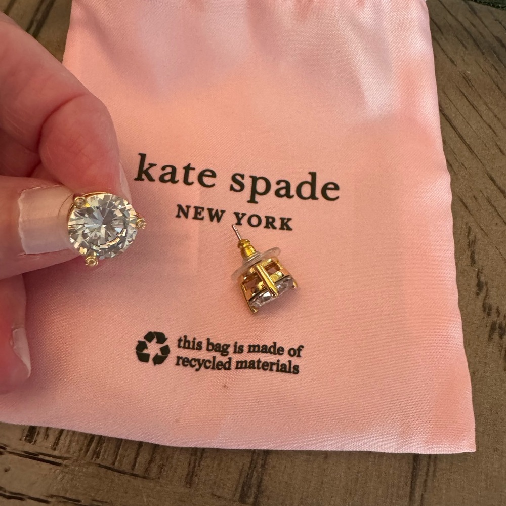 Kate Spade Gold and Clear Crystal Earrings